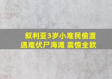 叙利亚3岁小难民偷渡遇难伏尸海滩 震惊全欧